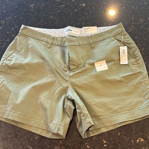 Old Navy, NWT, everyday shorts, size 12, 5 inch inseam, olive green